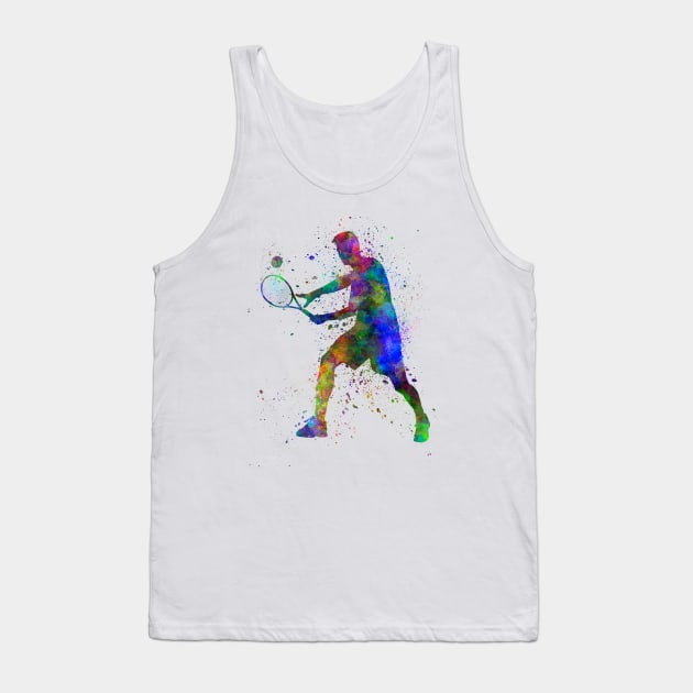 Tennis player in watercolor Tank Top by PaulrommerArt